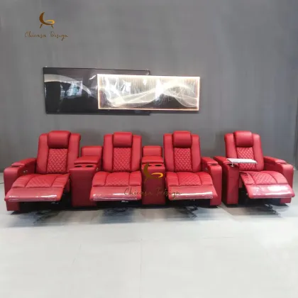 Red Leather Electric Massage Cinema Chair