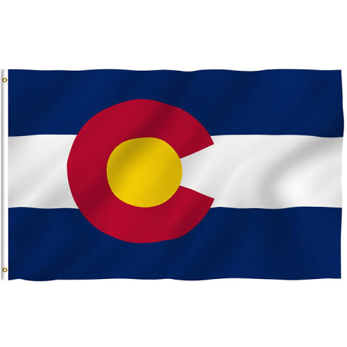 Printed Brass Grommets Polyester Colorado State Flag