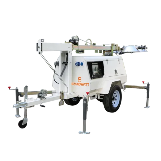 9 m high portable light tower