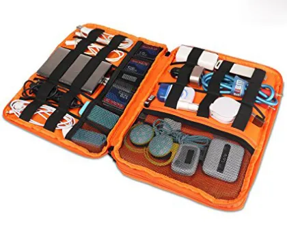 Double Layer Cable Organizer Electronics Accessories Storage Carrying Bag