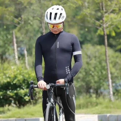 WOSAWE Long Sleeve Breathable Cycling Suit with 5D Gel Pad