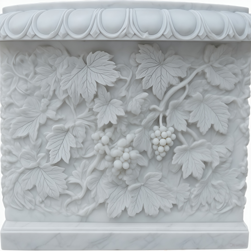 White Marble Cherub Floral Indoor-Outdoor Planter