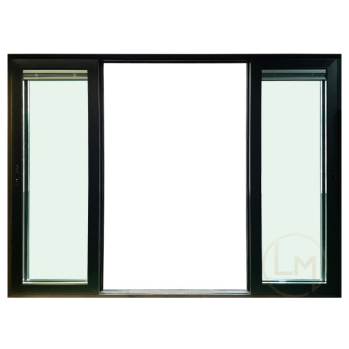 Balcony Black Sliding Exterior Patio Door With Blinds