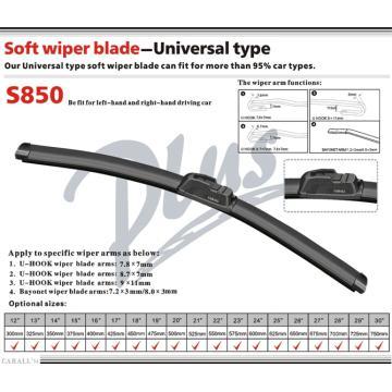 Windshield Wiper Blade used for u-hook wiper arm