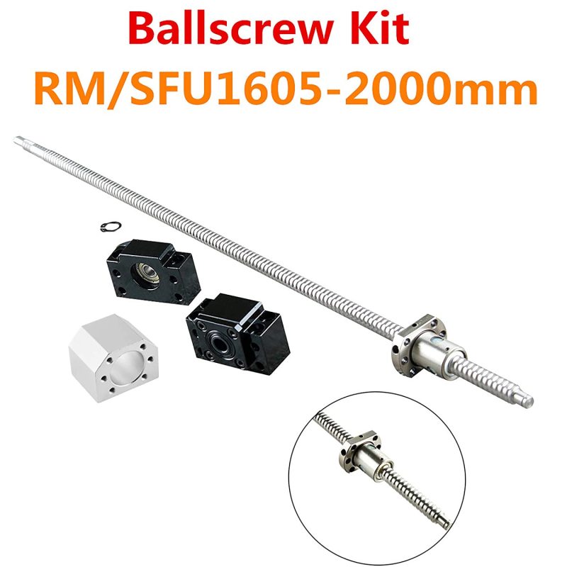 High-Quality Components for CNC Machines: YouQi RM1605 Ball Screw, SFU1605 Ball Screw End, Machined Plus BK12/BF12 End Supports,
