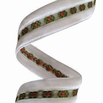 Jacquard Woven Velvet Ribbon in 20mm Width
