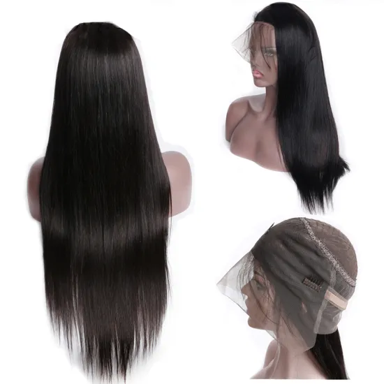 Brazilian Straight Pre Plucked Raw Virgin Cuticle Aligned Human Hair Lace Front Wig With Baby Hair Swiss 360 Lace Frontal Wig