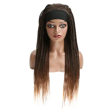 26Inch Wholesale Braiding Fiber Box Hair Extensions Bundles Braided For Black Women Headband Wig Braid Synthetic Hair Wigs