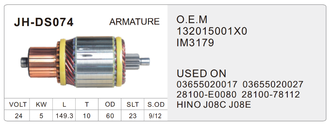 starter parts- JH-DS074-X