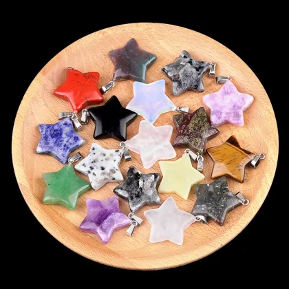 Lemon Jade 30mm Star Pendant Pendant Keychain