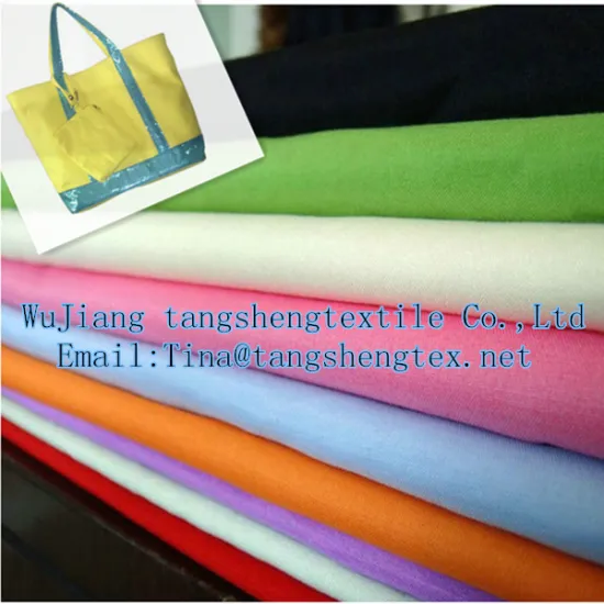 100%Recycled PET 190T PU coated shopping bags fabric/Pongee fabric