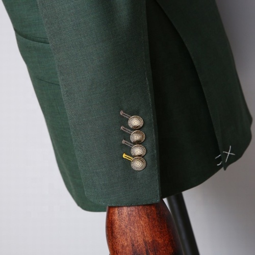 Bespoke Trendy Casual Slim Green Woolen Blazer Fashion