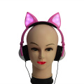 Earphone Berwarna-warni Cosplay Fox Ear Wired Headphone
