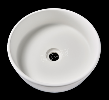 Artificial stone round countertop washbasin for cabinet