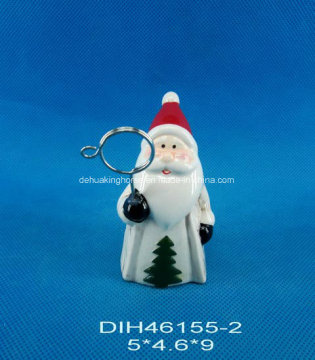 Hand-Painted Ceramic Santa Business Card Holder