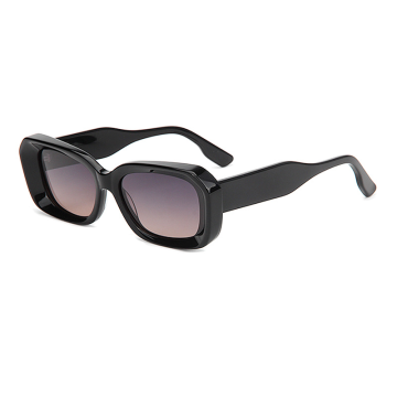 Bold Square Acetate Sunglasses with Curved Temples
