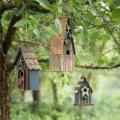 Wooden Hanging Patriotic USA Distressed Garden Bird House