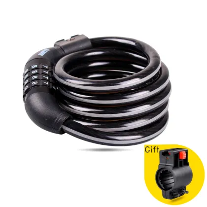 ETOOK Anti-Cut Bicycle/Motorcycle Code Cable Lock with Bracket, 1.5m