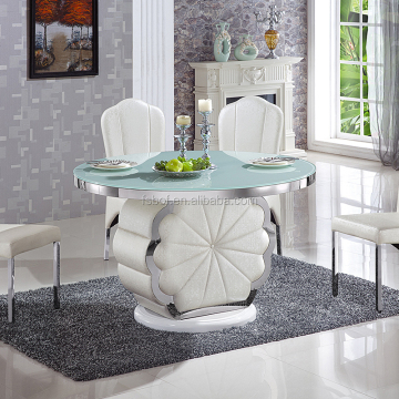Modern Tempered Glass Dining Table for Kitchen Room Furniture GD004