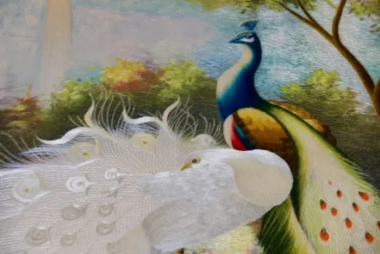 chinese silk embroidery peacock