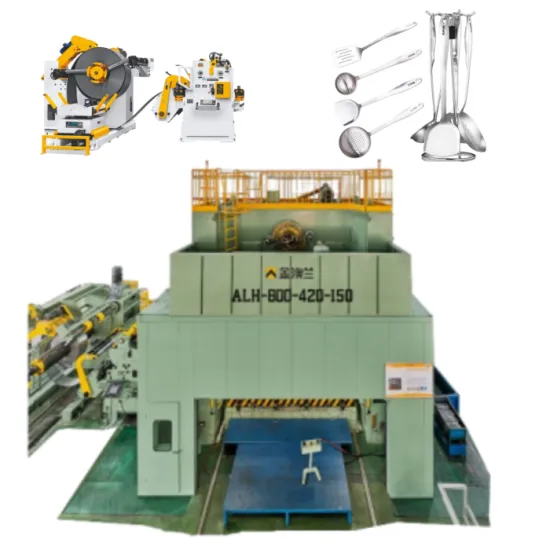 High Volume Kitchenware Production Line with Punching Machines in Operation