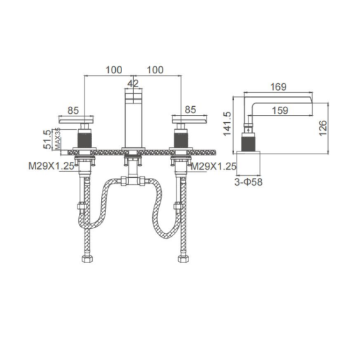 China Top Quality Brass 3 Holes Basin Mixer Manufactory