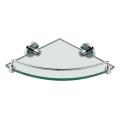 Corner glass shelf with rail chrome