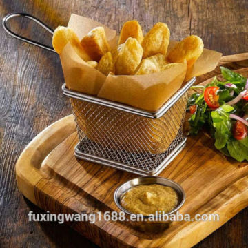 Mini Chrome Chip Fry Fryer Serving Food Presentation Basket