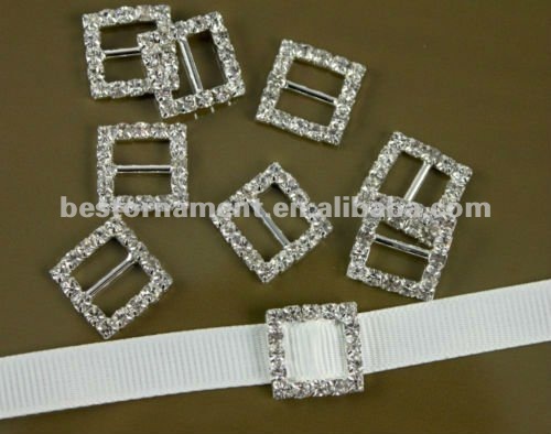 Square Wedding Rhinestone Slide Buckle