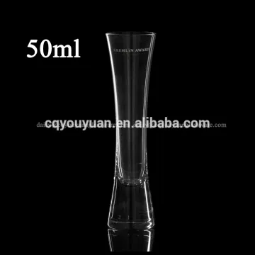 Elegant style cheap lead free stemless glass champagne flutes 50ml