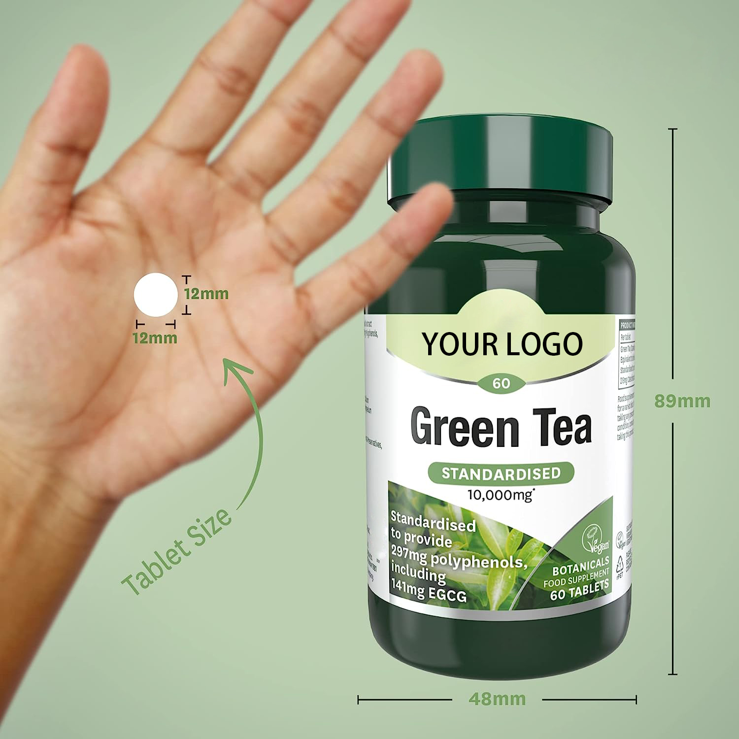 OEM/ODM Organic Vegan Weight Loss Tablets Detox Green Tea Extract Fast Fat Burning Slimming Green Tea Tablets