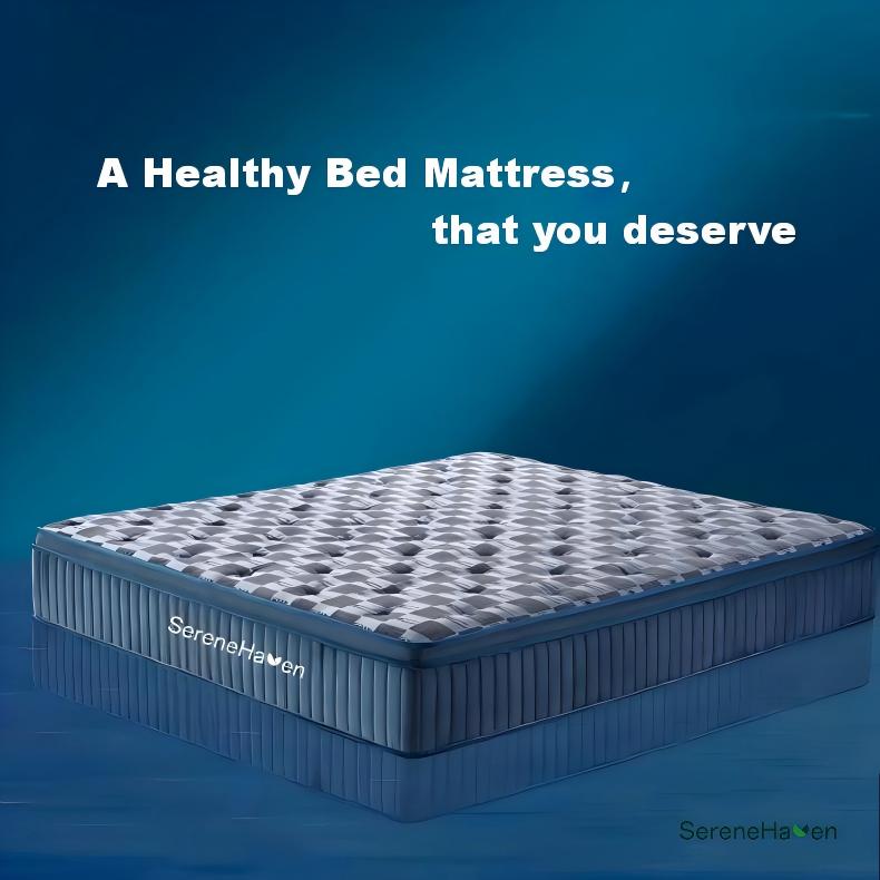 SereneHaven S-38 mattress - Soft premium chenille fabric surface, feels gentle on skin and looks great with luxury leather bed