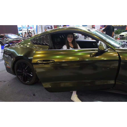 0.15mm Thick Gloss Chameleon Olive Green Vinyl Wrap