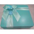 Blue Colour Biscuit Tin Box With Flower Decoration