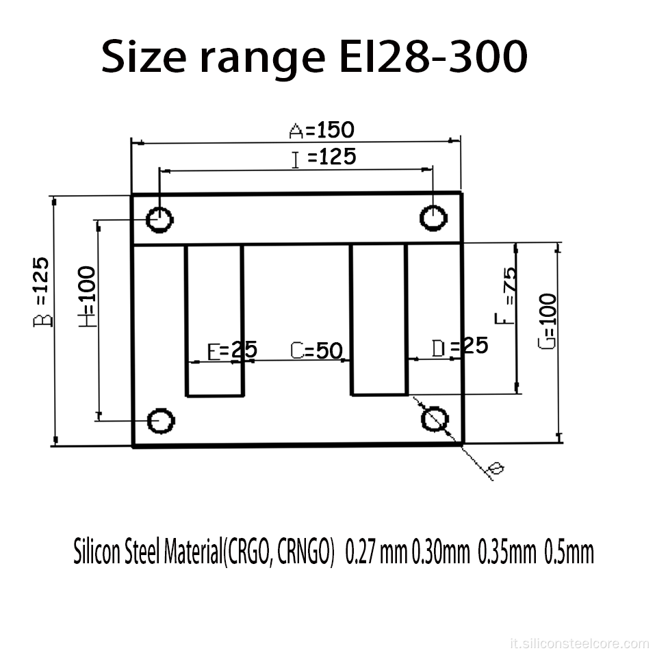 Laminazione al silicio Chuangjia/CRGO Silicon Steel Cores EI150