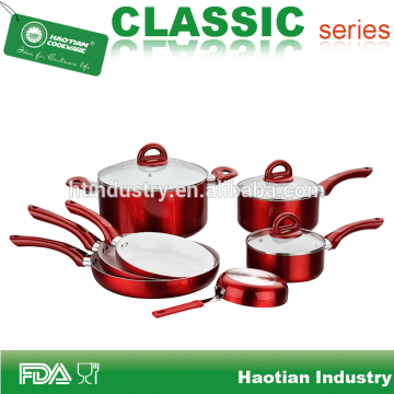 10pcs China Aluminum Ceramic Cookware Set