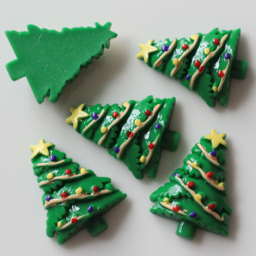 Mooie Groene Kerstboom Flat Terug Losse Hars Cabochon Charms Stickers Nieuw Design Home Decor Slime