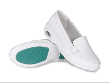 cowhide leather upper rubber outsole hospital nurse shoes