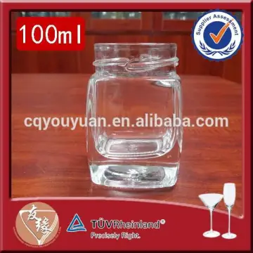 square shaped cosmetic small crystal clear glass bottle 100ml made in china