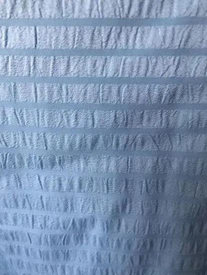 polyester mechanical seersucker fabric in dyed