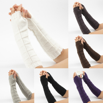 Female Gloves Causal Women's Gloves Twist Fingerless Gloves Winter Arm Warmer Long Knit Mitten For Women Handschoen