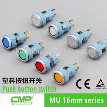 CMP MU 16mm 1NO1NC SPDT illuminated plastic push button switch