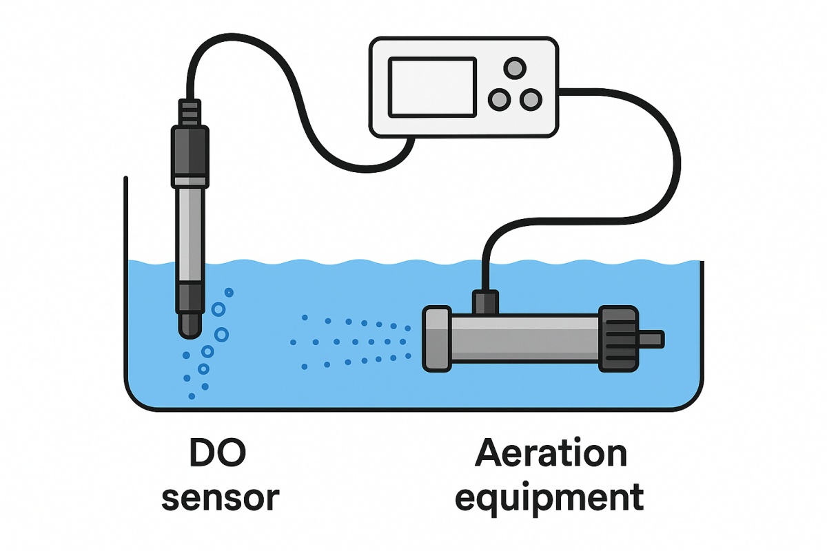 DO sensor controls aeration system