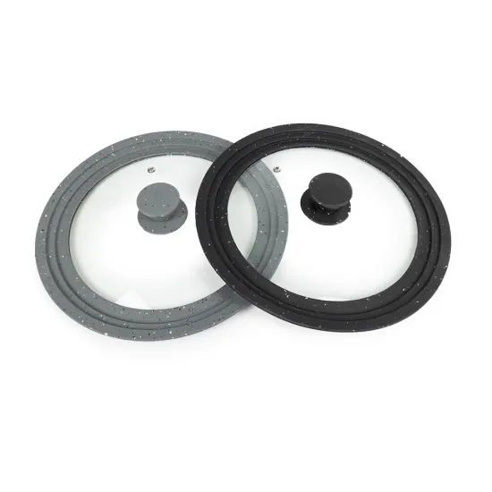 20-24 cm 3-in-1 Reusable Silicone Glass Lid for Stepped Silicone Rim Pots & Pans