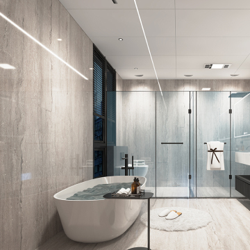 Light Grey Calacatta Marble Effect Porcelain Slabs 6mm Thin 800x2600mm for Villa Interiors