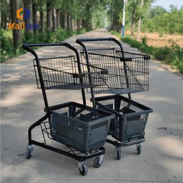 Supermarket Storage Metal Shopping Basket Trolley