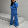 Women Knitted Outfits 2 Pieces Pant Set