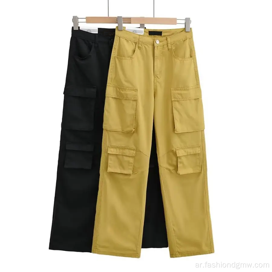 OEM Plus Size Women's Casual Cargo Nylon Wide Leg jogger Pants Women Street