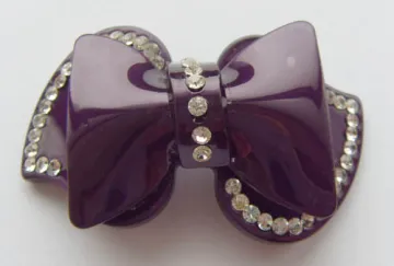 Purple Rhinstone Shoe Clips, Bowknot Acrylic Rhinestone Buckle