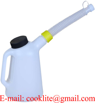 1 Liter Double Capped PE Plastic Oil Measuring Jug Fluid Dispensing Can Plastic Pitcher Cup